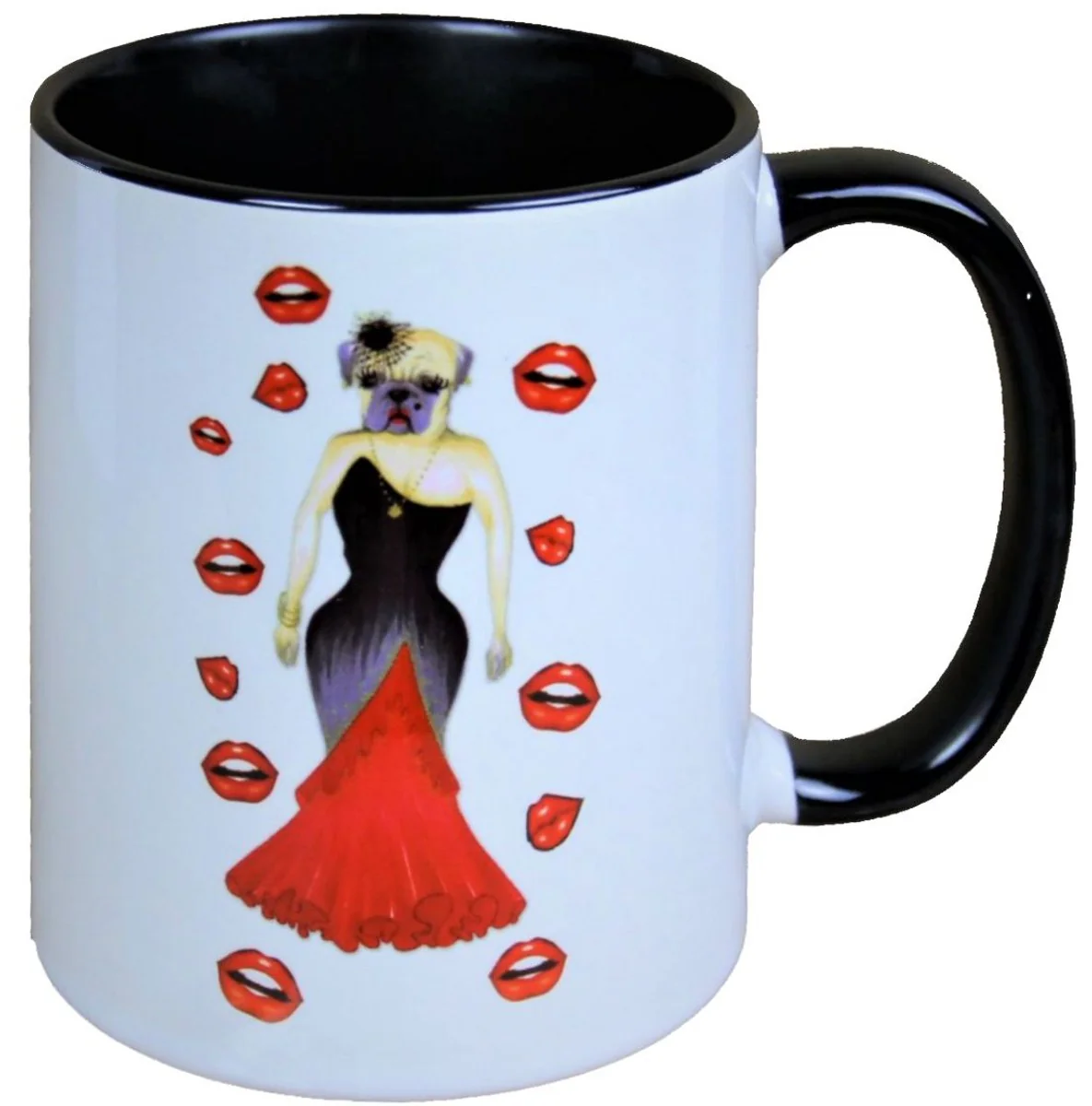 Harald Glööckler Pompöös cup dog with red and black evening dress - designed by Harald Glööckler