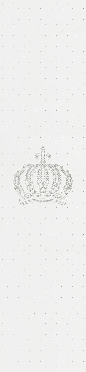 Harald Glööckler designer baroque non-woven wallpaper 52716 - crown - white with rhinestones