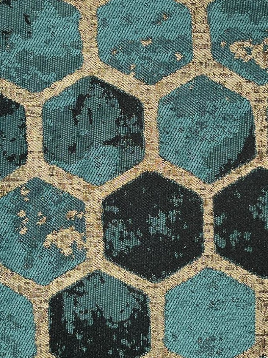 Luxury cushion turquoise / gold 50 x 50 cm - decorative cushion - square decorative cushion - living room decoration - luxury decorative accessories - luxury decoration