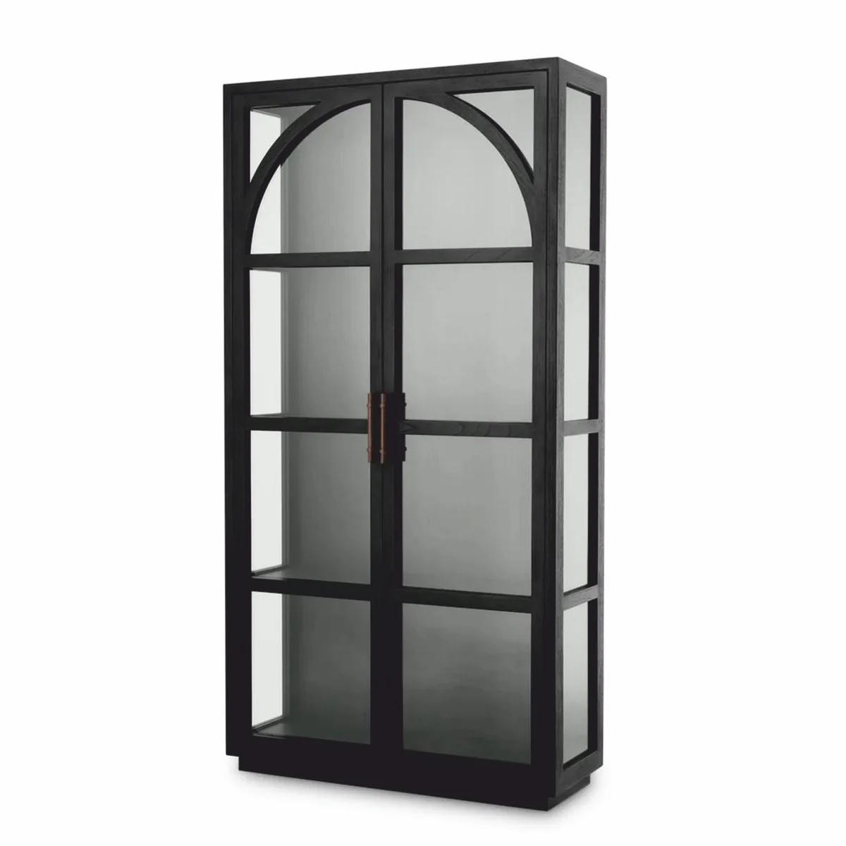 Luxus Vitrine Schwarz / Bronze 118 x 44,5 x H. 210 cm - Luxus Interior