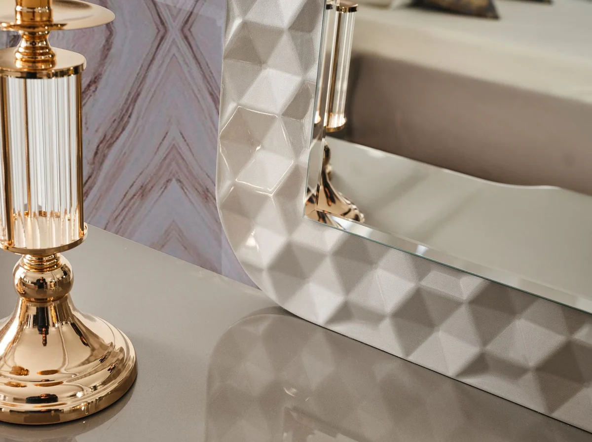 Luxury Art Deco Bedroom Set Gray / Gold - 1 Luxury Art Deco Dressing Table & 1 Luxury Art Deco Mirror - Art Deco Bedroom Furniture - Luxury Bedroom Furniture