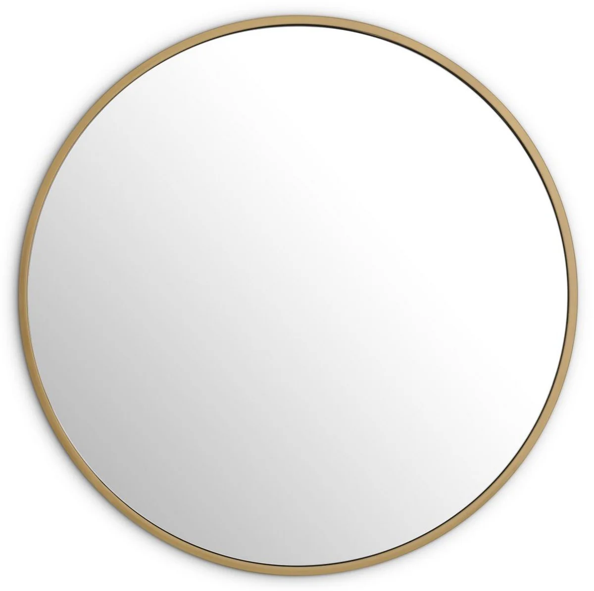 Luxury mirror brass colored Ø 120 cm - Round stainless steel wall mirror - Cloakroom mirror - Living room mirror - Bedroom mirror - Luxury collection