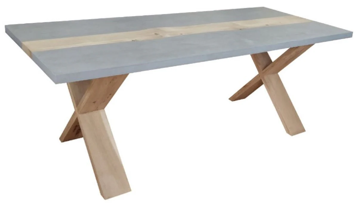 Country house style dining table gray / natural colors 240 x 100 x H. 78 cm - country house style kitchen table - country house style garden table - country house style dining room & garden furniture