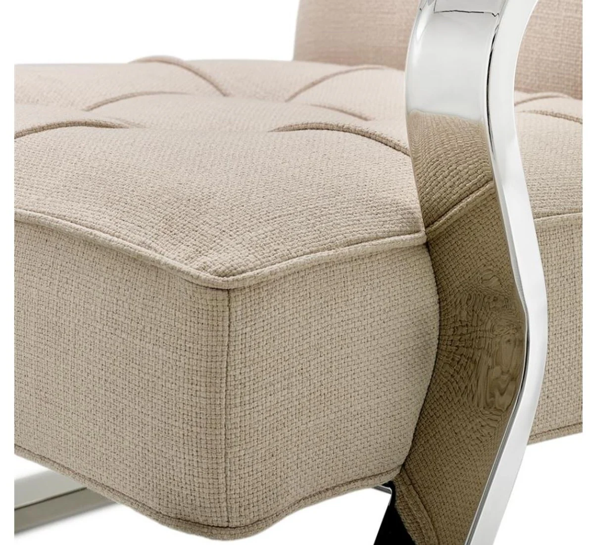 Luxury armchair natural color 72 x 80 x H. 64 cm - designer furniture