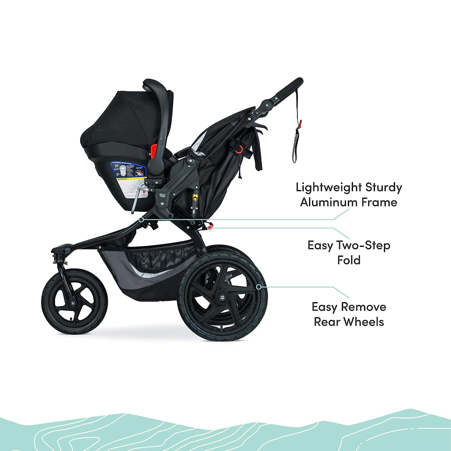Gear Revolution Flex 3.0 Jogging-Kinderwagen, Lunar – Ultrareflektierende Akzente