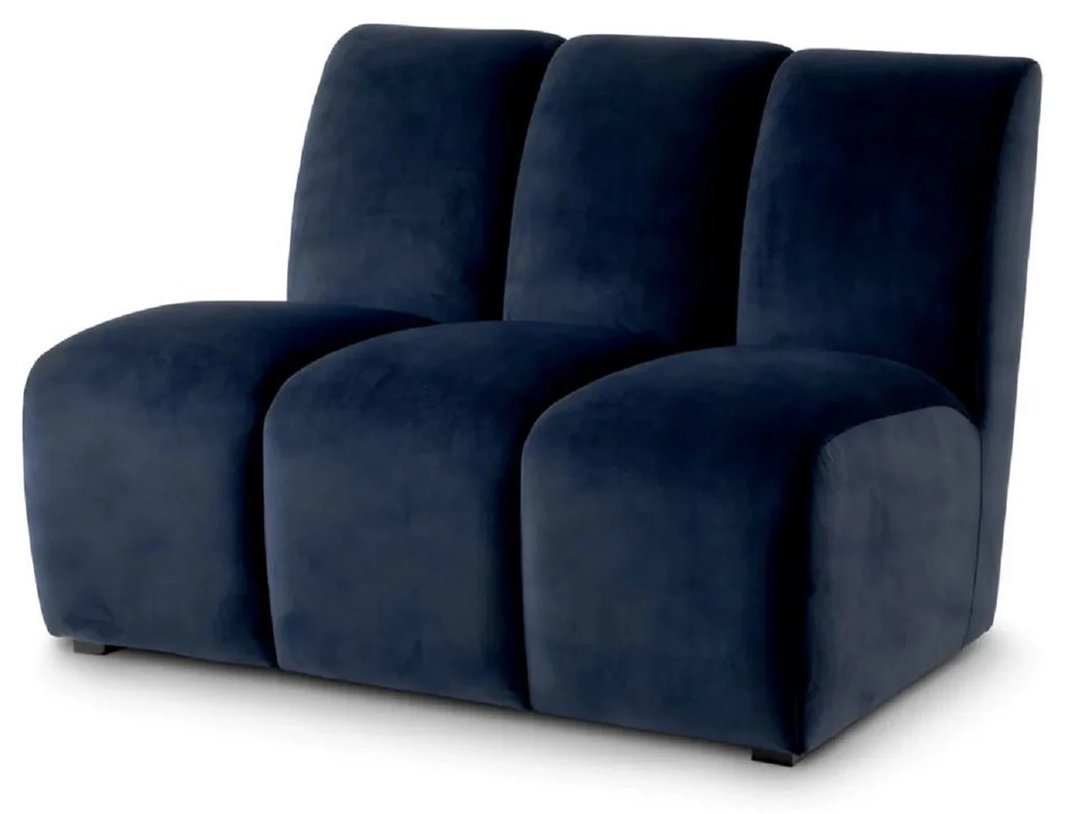 Luxury velvet sofa element midnight blue / black 108.5 x 94.5 x H. 83 cm - Expandable living room sofa - Living room furniture - Luxury furniture