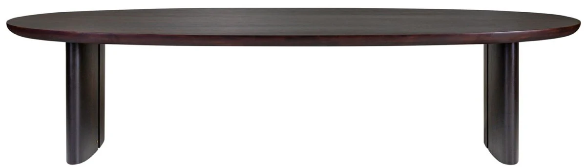 Luxury Eucalyptus Veneer Dining Table Dark Brown - Various Sizes - Oval Kitchen Table - Solid Wood Dining Room Table - Luxury Dining Room Furniture