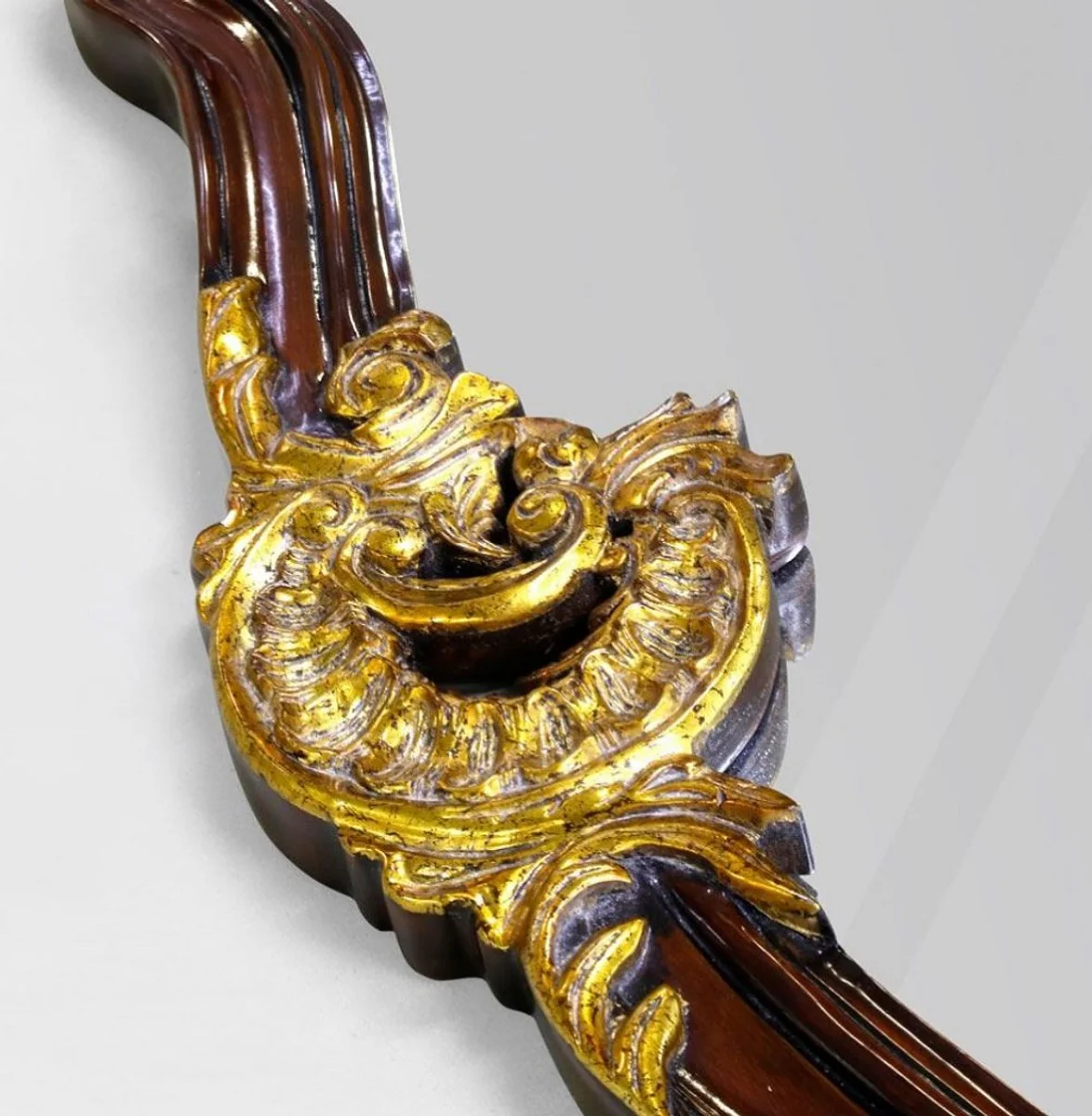 Luxury baroque mirror dark brown / antique gold - magnificent wall mirror in baroque style - antique style wardrobe mirror - living room mirror - baroque decorative accessories - noble & magnificent