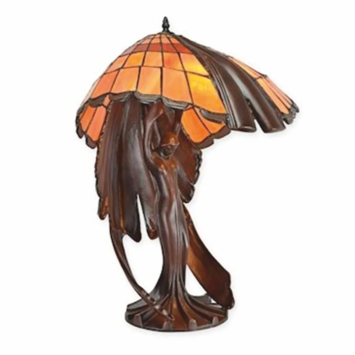 Art Deco Tiffany Table Lamp Brown / Orange H. 65 cm - Tiffany Lamps