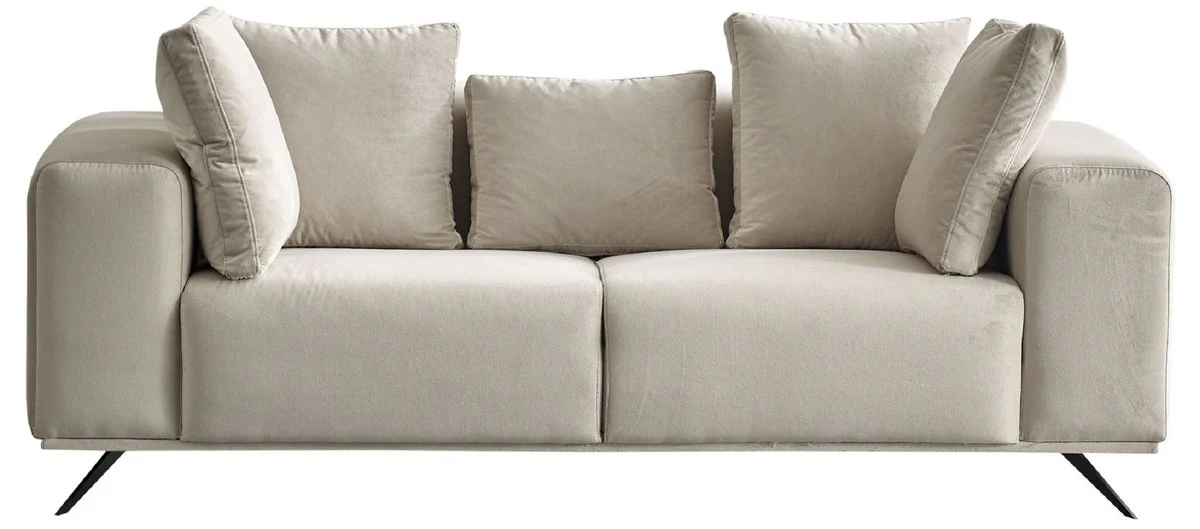 Luxury sofa gray / black 203 x 96 x H. 87 cm - Living room sofa - Hotel sofa - Living room furniture - Living room furniture - Hotel furniture - Luxury furniture - Luxury furniture