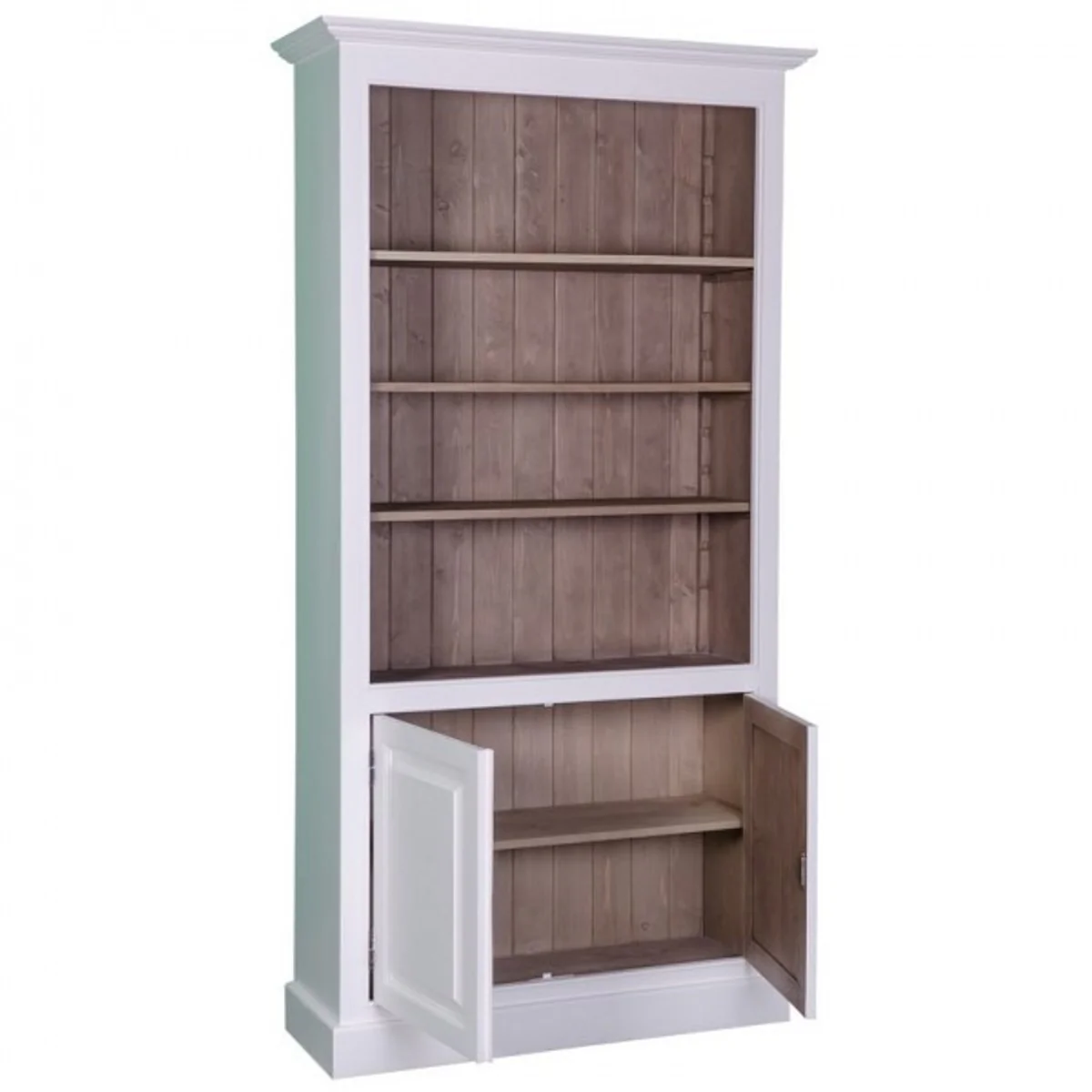 Country house bookcase W 109 x H 210 cm bookcase shelf cabinet - Art Deco Art Nouveau hotel solid wood furniture