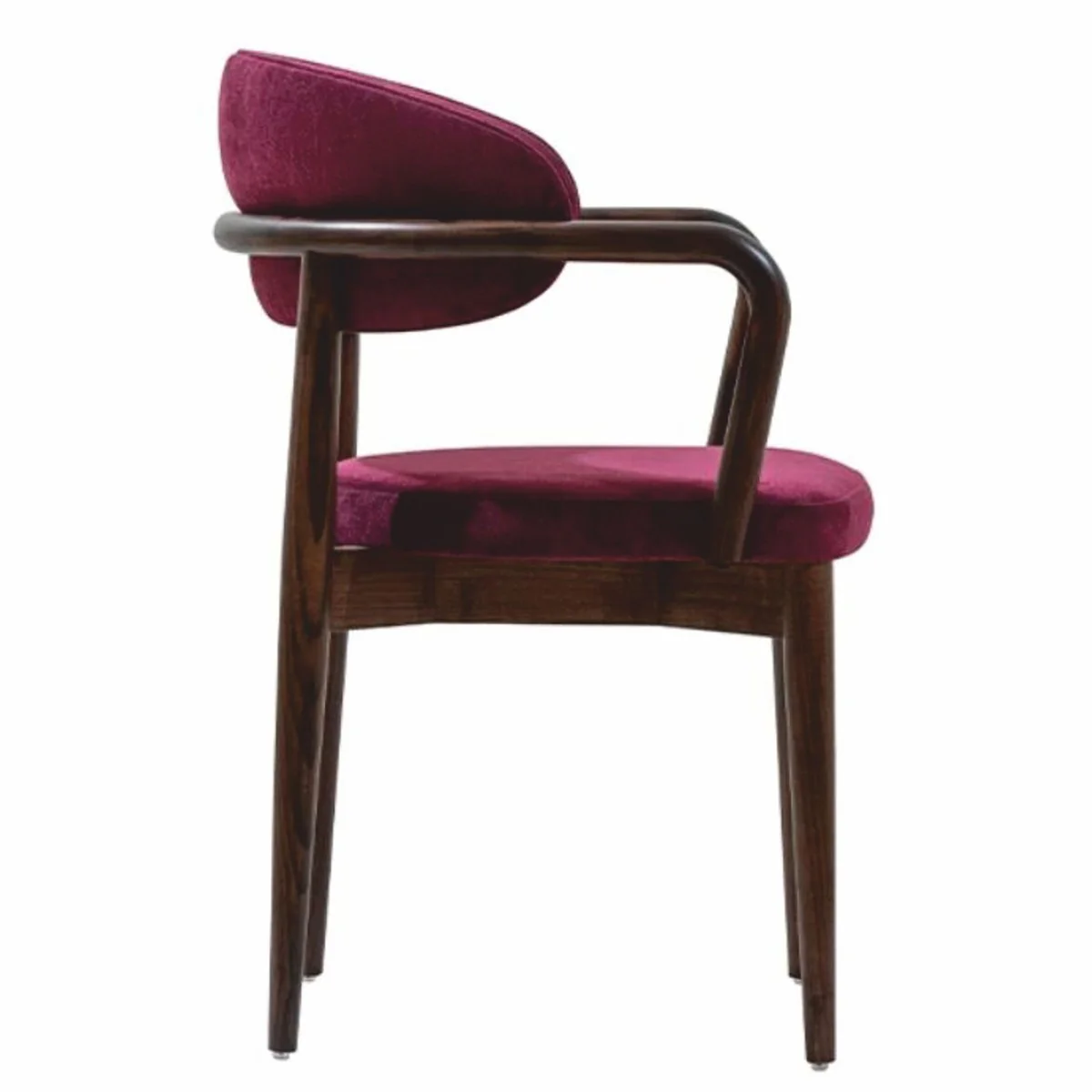 Luxury dining room chair with armrests purple / dark brown - dining room furniture