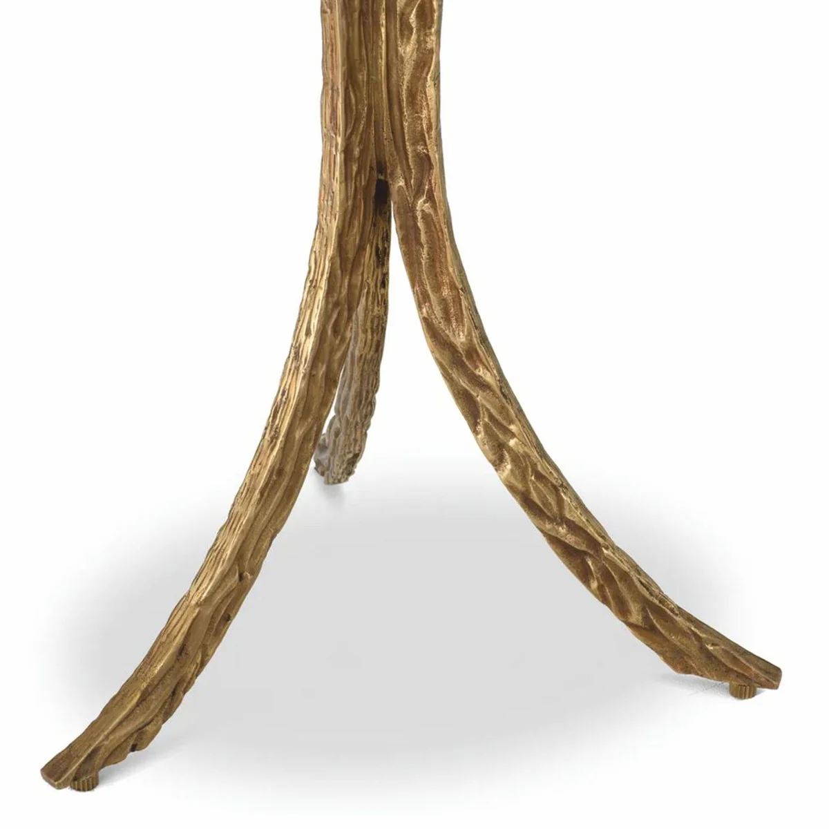 Luxury 3-legged side table with marble top vintage brass / white Ø 40 x H. 59 cm