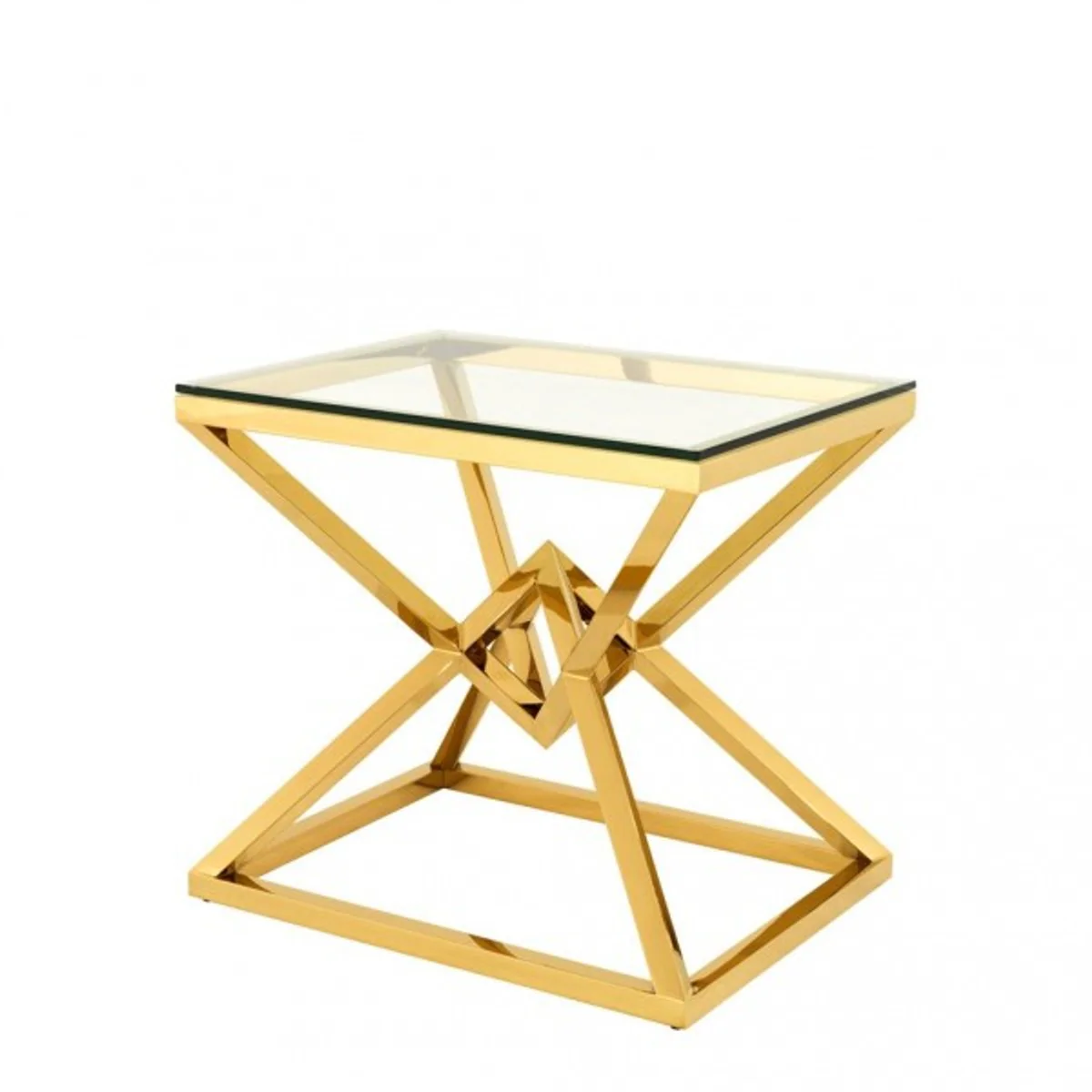 Luxury side table stainless steel gold finish 65 x 50 x H 60 cm - table furniture