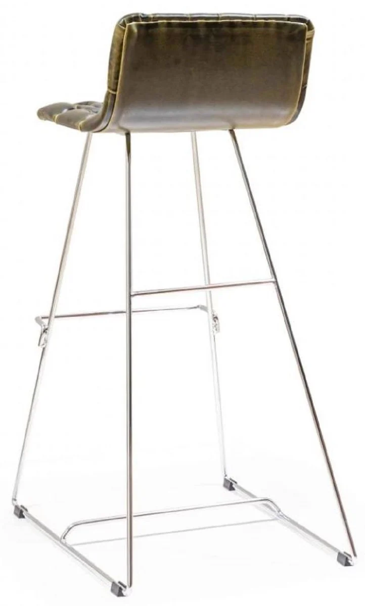 Luxury bar chair set black / gold / silver 37 x 33 x H. 90 cm - Modern bar chairs with faux leather - Garden catering bar furniture