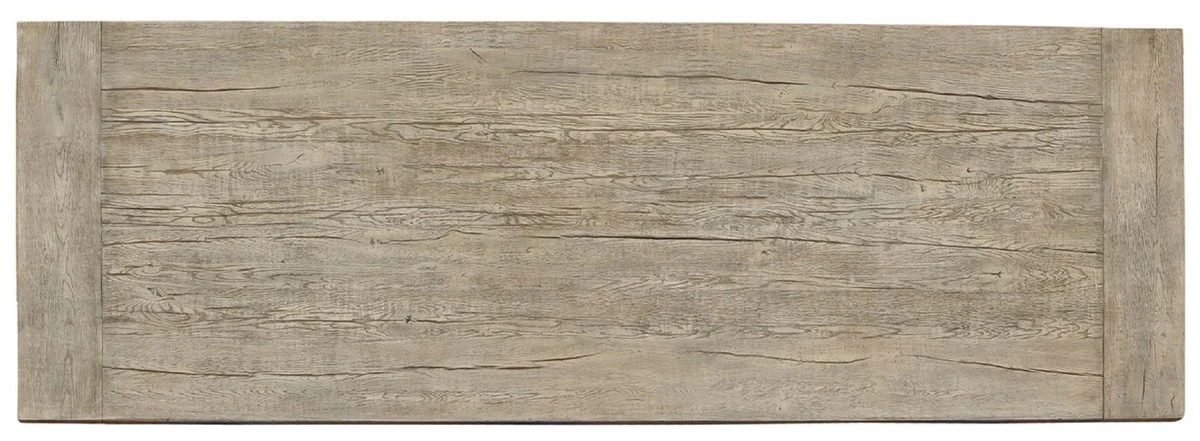 Country Style Solid Wood Dining Table Rustic Gray - Various Sizes - Rectangular Oak Wood Kitchen Table - Solid Wood Dining Room Furniture - Country Style Dining Room Furniture