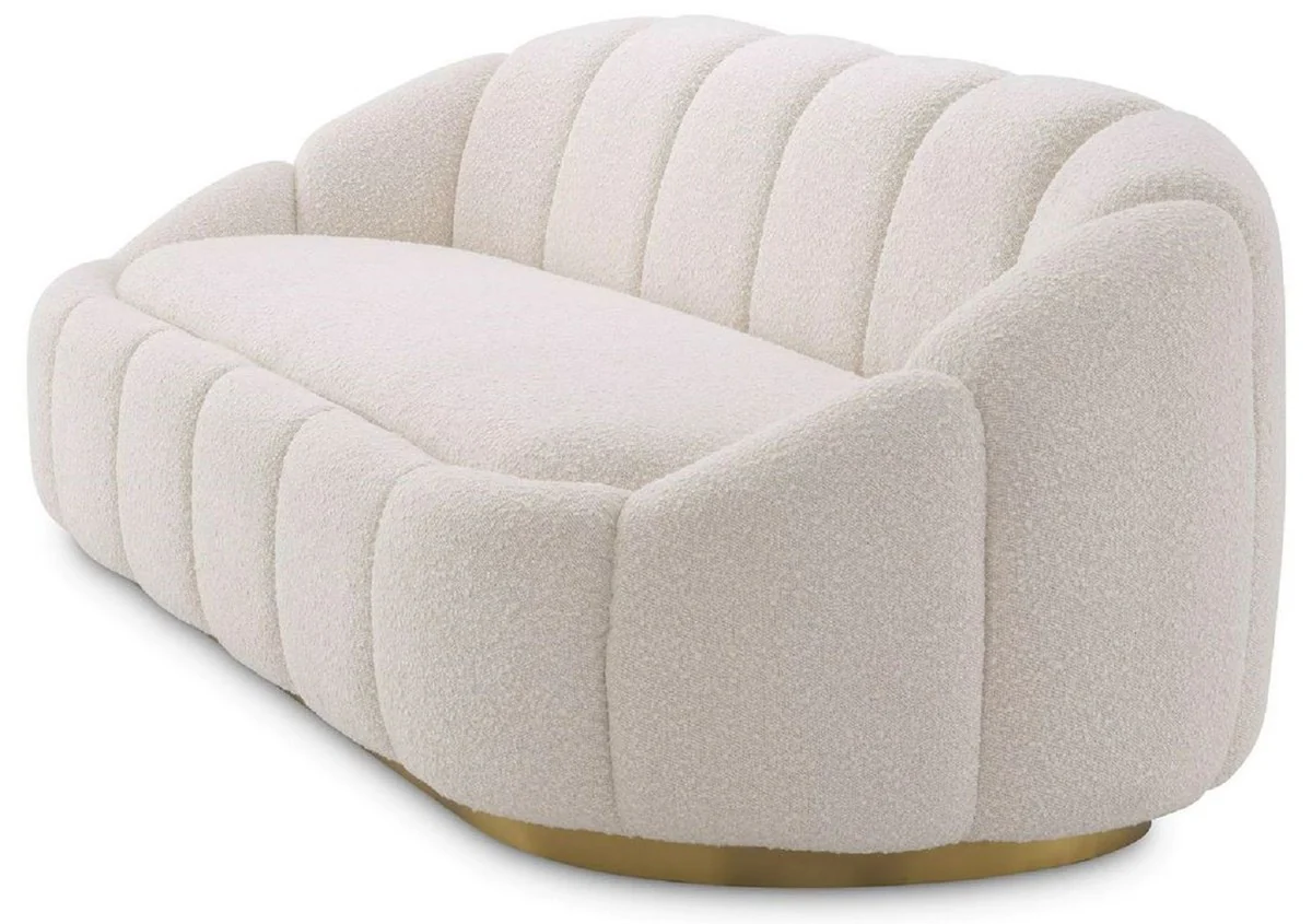 Luxury sofa cream / brass 230 x 80 x H. 71 cm - Living room & hotel sofa - Living room & hotel furniture - Luxury collection