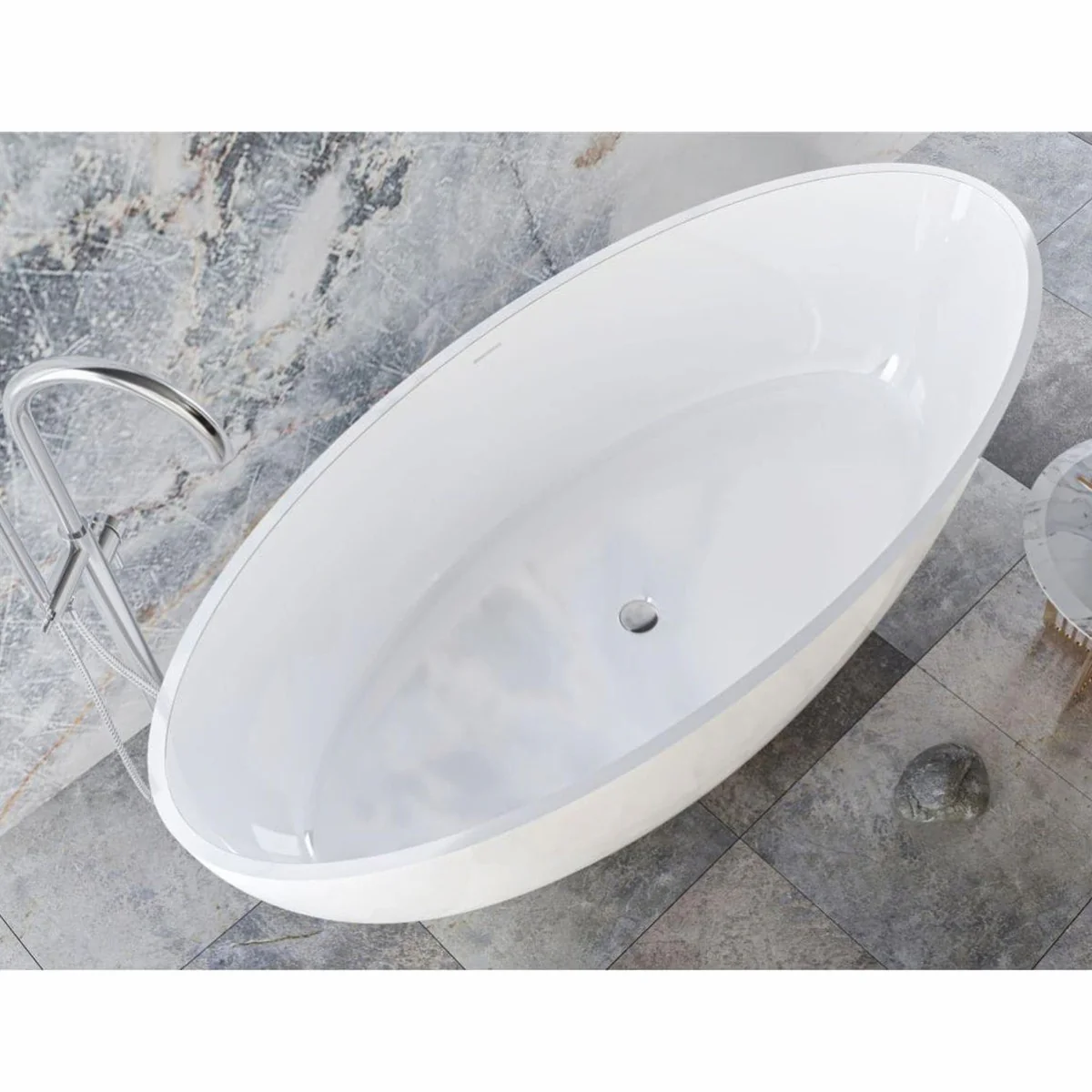 Luxury bathtub high gloss white 180 cm - bathroom furniture