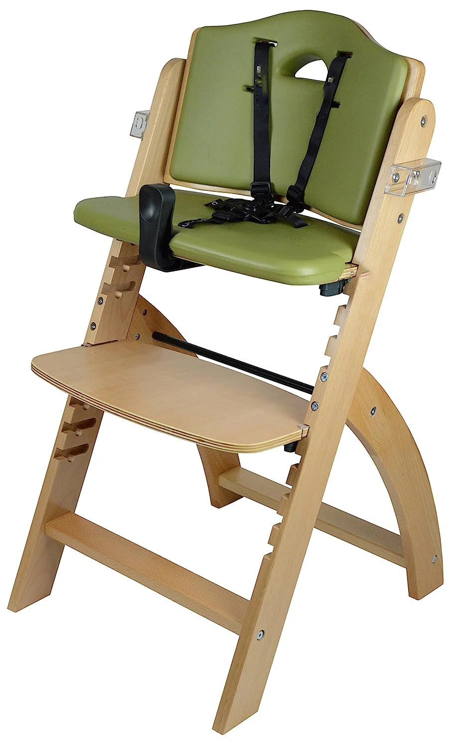 Hochstühle aus Holz für Babys und Kleinkinder. 3-in-1 verstellbarer Hochstuhl mit abnehmbarem Tablett, leicht zu reinigen, tragbar. 6 Months up to 250 Lb. Kissen aus Naturholz/Olivenholz