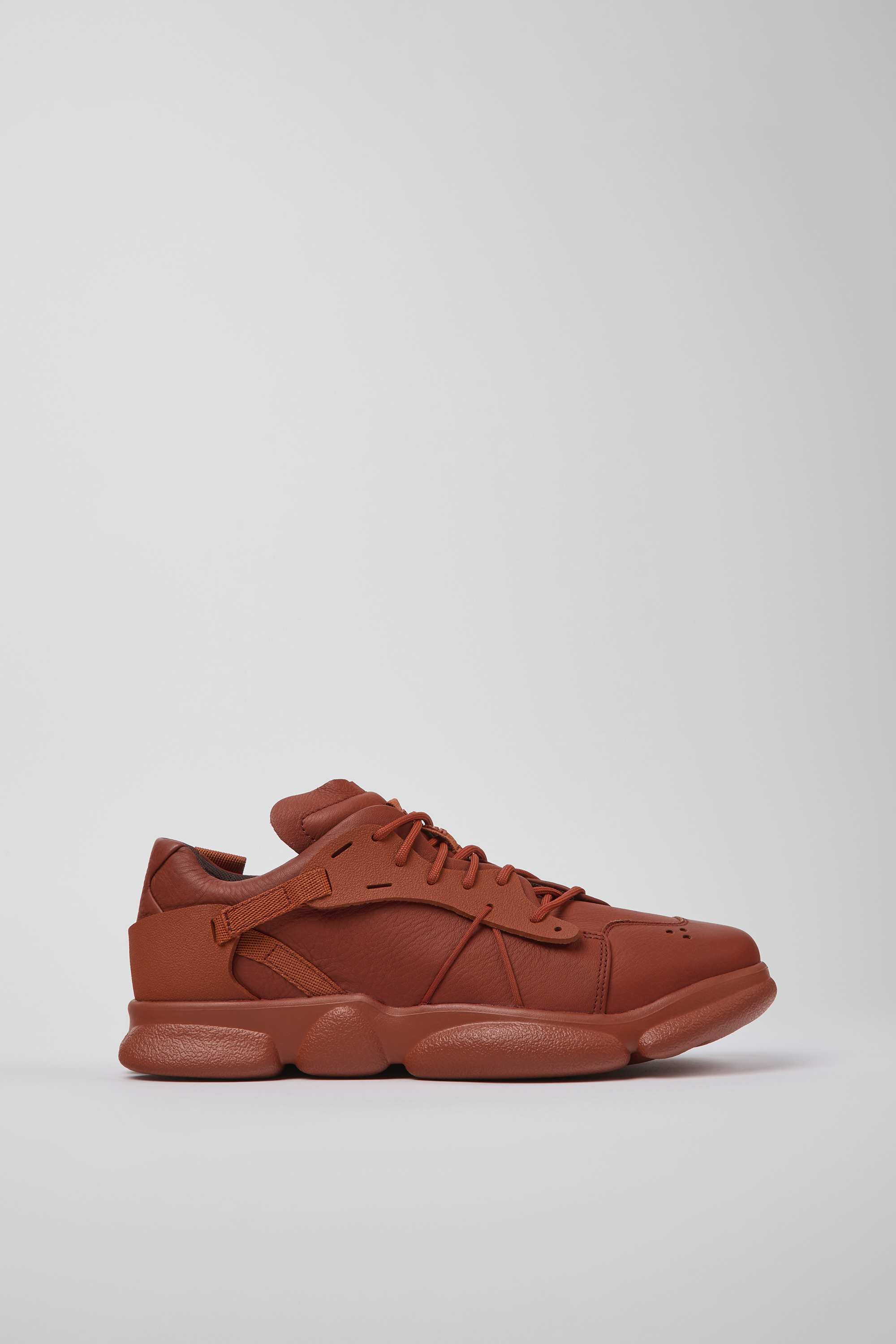Karst - Rotes Leder und Textil Sneaker für Herren