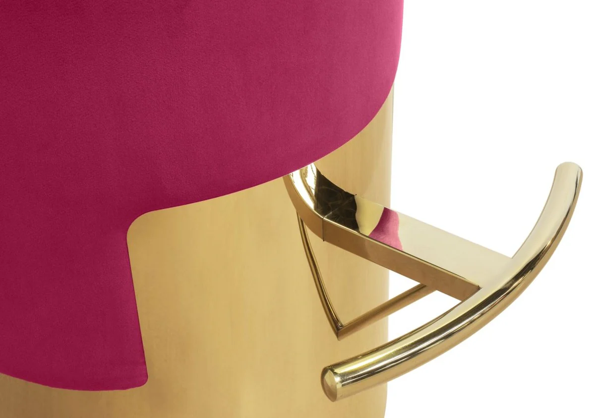 Luxury bar stool raspberry color / gold Ø 46 x H. 76 cm - bar furniture