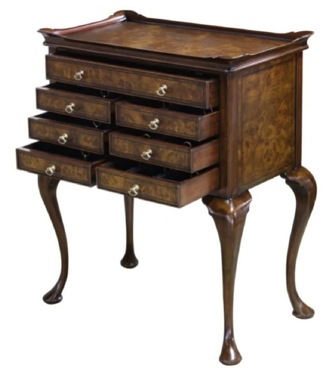 Luxury Art Nouveau jewelry chest of drawers brown / dark brown 61 x 35 x H. 72 cm - jewelry cabinet with 7 drawers