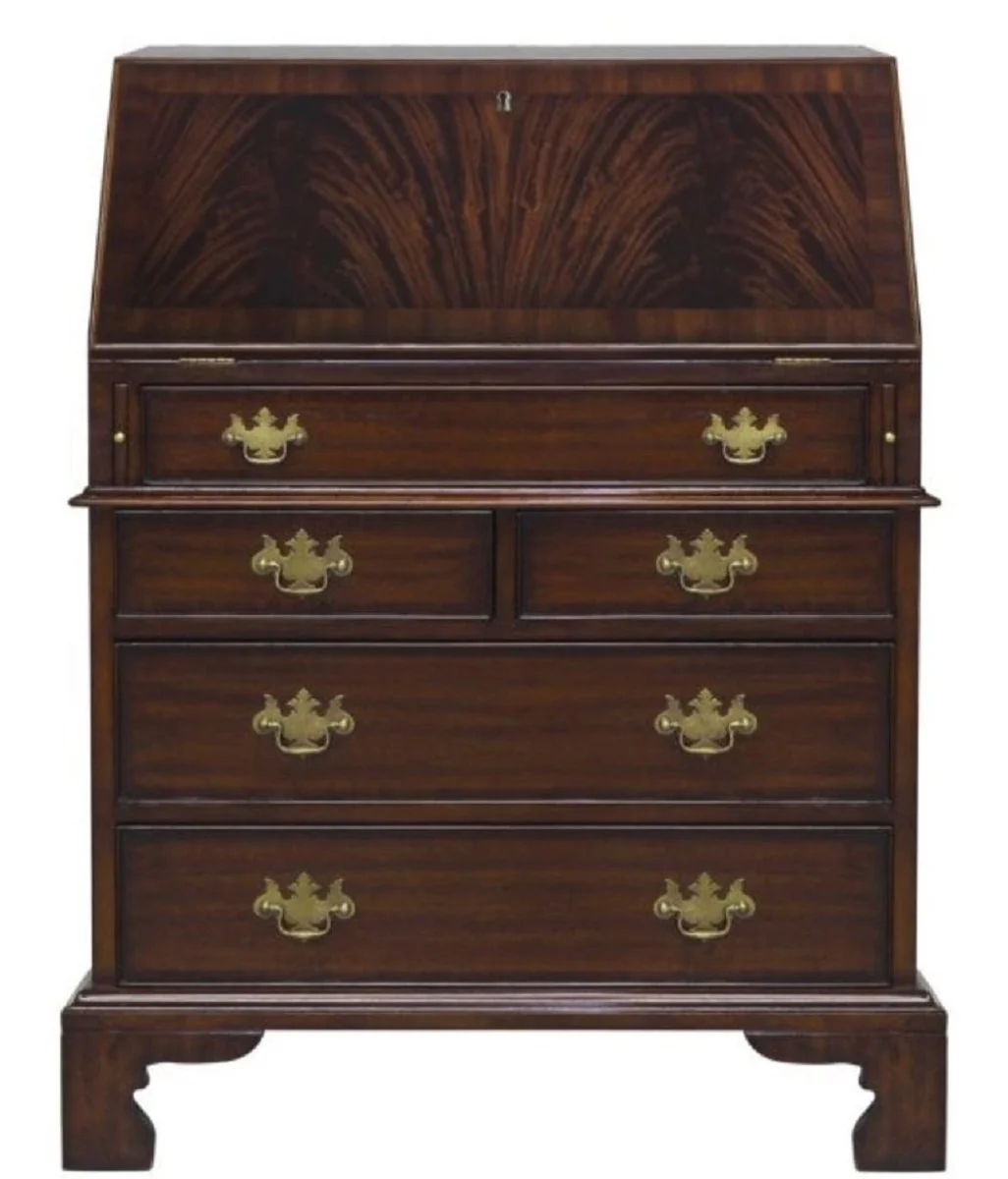 Luxury writing chest with 12 drawers dark brown 77 x 44 x H. 102 cm - luxury furniture