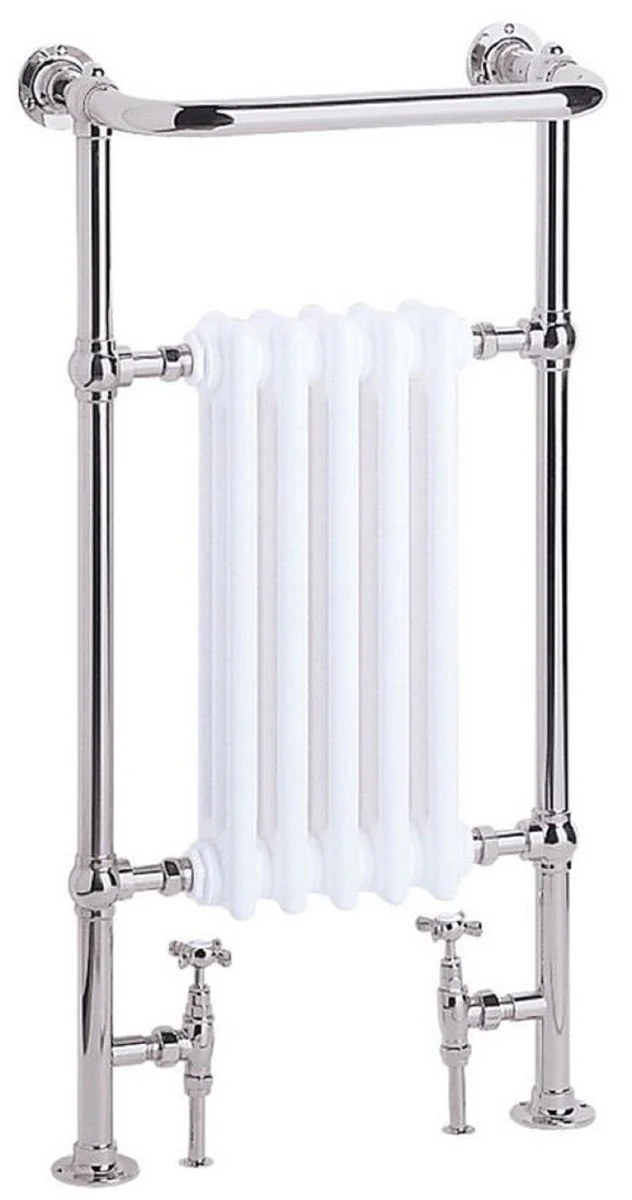 Luxury bathroom heater white / chrome 498 x H. 940 mm - towel radiator - vintage bathroom radiator towel holder