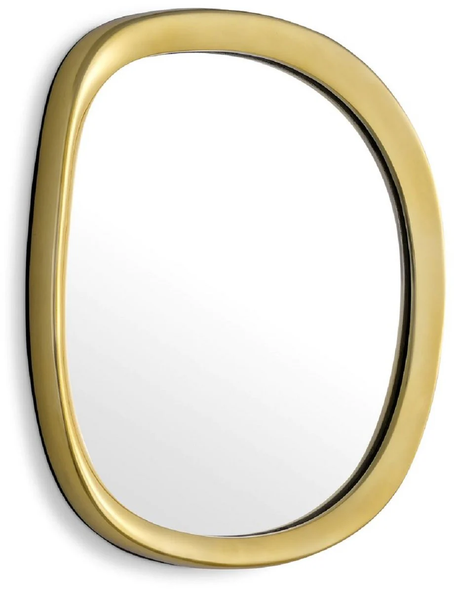 Luxury wall mirror gold 43.5 x 4 x H. 45 cm - aluminum living room mirror - bedroom mirror - cloakroom mirror - luxury furniture - luxury interior