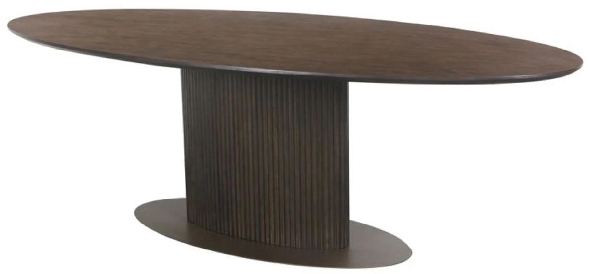 Luxury dining table dark brown 235 x 110 x H. 75 cm - Oval kitchen table - Dining room furniture - Kitchen furniture - Luxury furniture - Luxury furnishings - Dining room furnishings - Furniture luxury