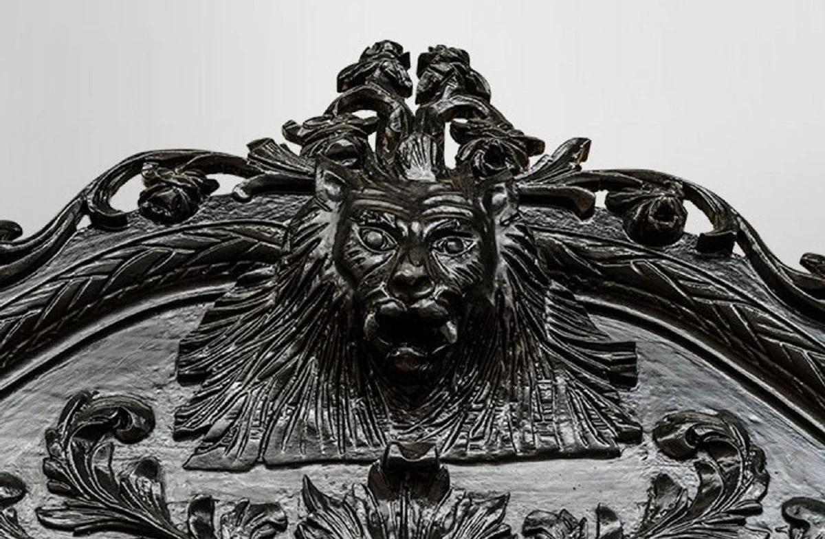 Barock Spiegel Schwarz - Barockstil Spiegel mit eleganten Verzierungen - Riesiger Barockstil Wandspiegel - Barock Garderoben Spiegel - Barock Möbel - Möbel Barockstil