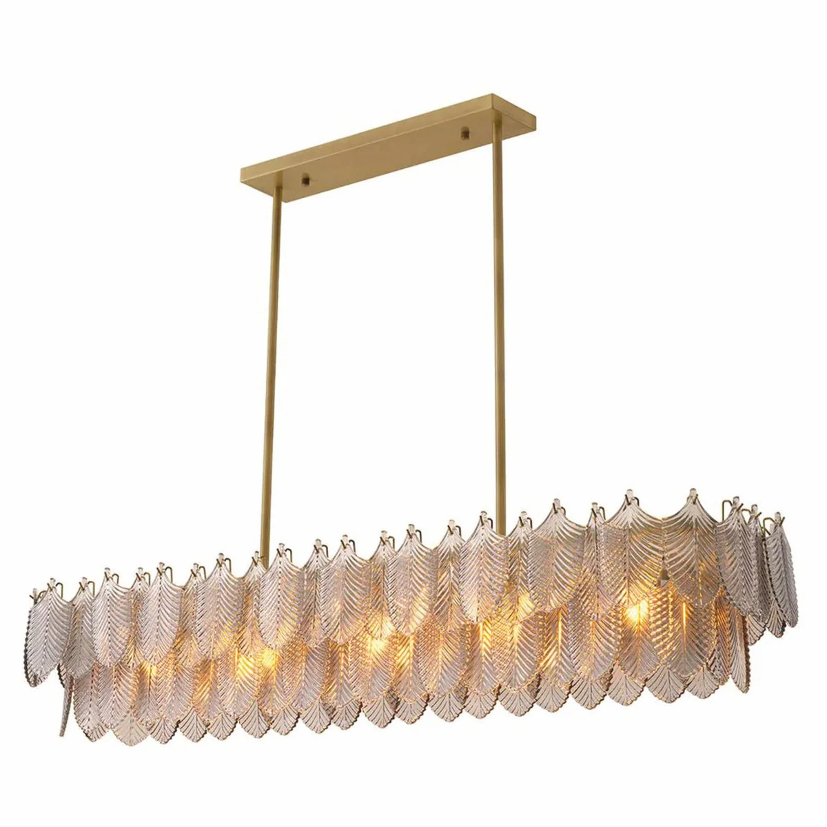 Luxury living room chandelier brass / gray 140 cm