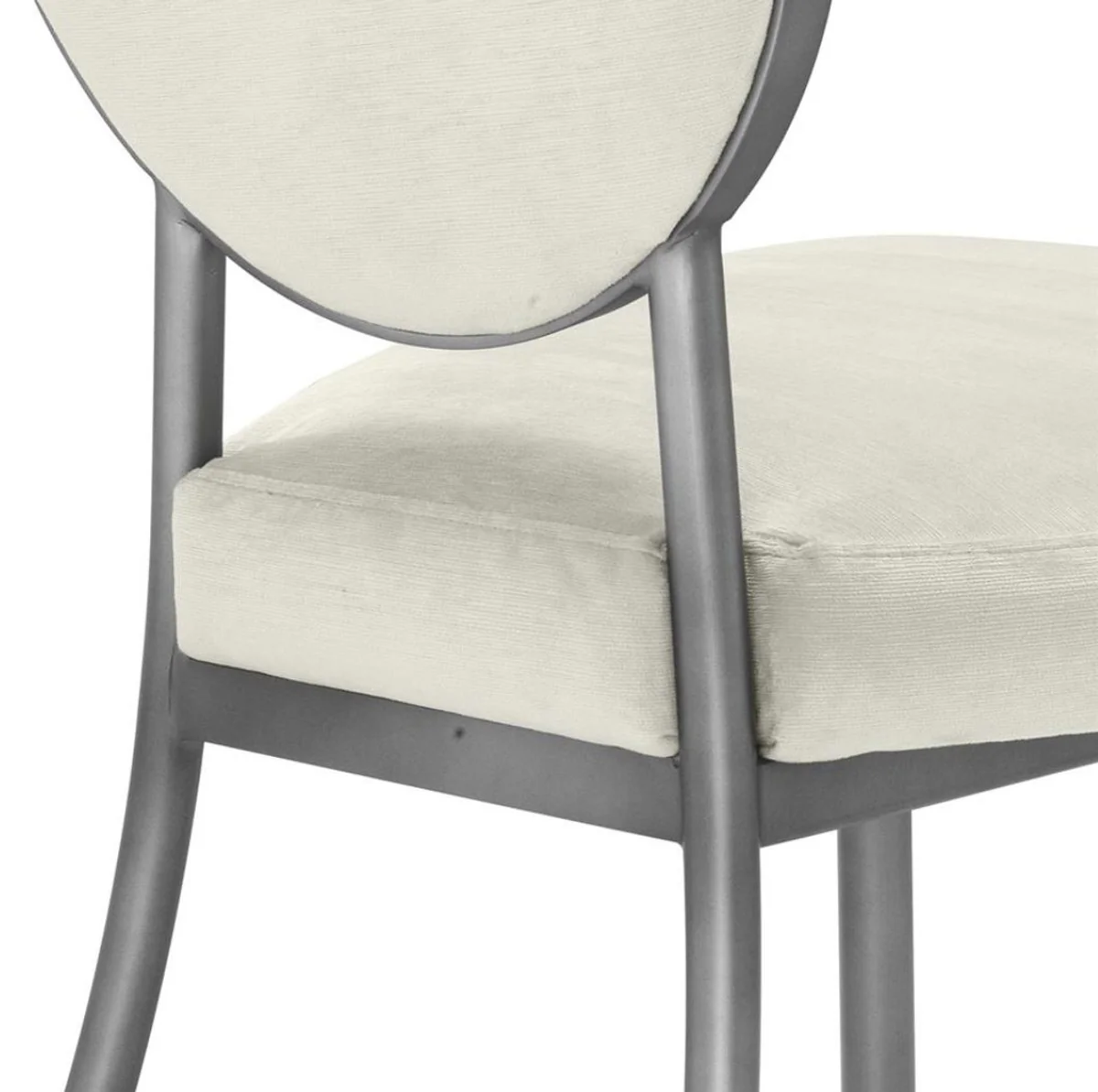 Dining room chair matt silver / light gray 57.5 x 60 x H. 91 cm - Luxury dining room furniture