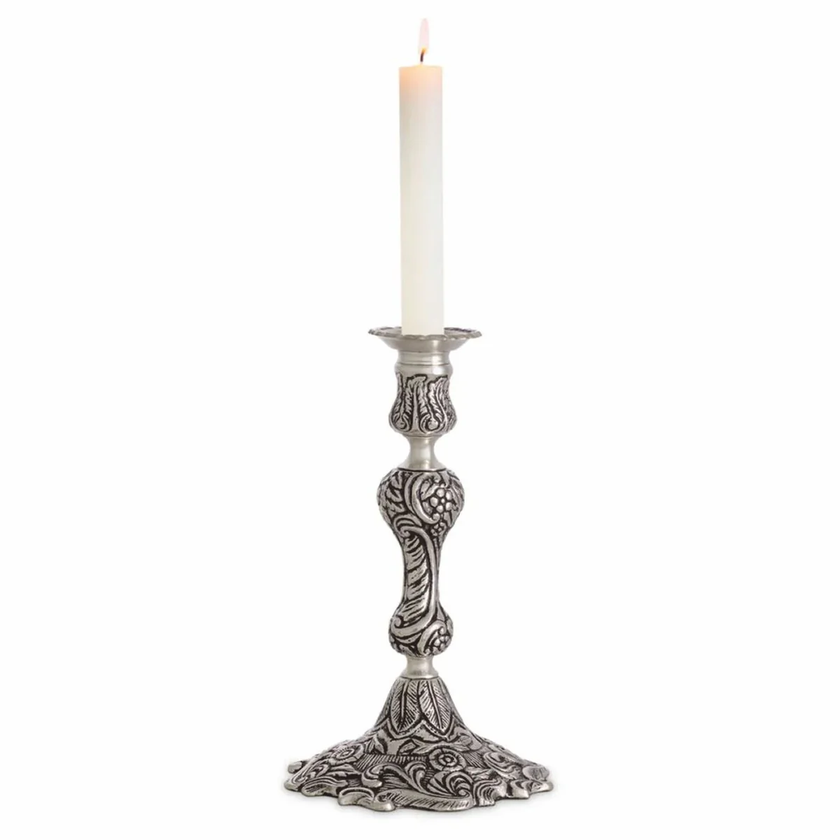 Luxus Barock Kerzenständer Antik Silber H. 27,5 cm - Barock Deko