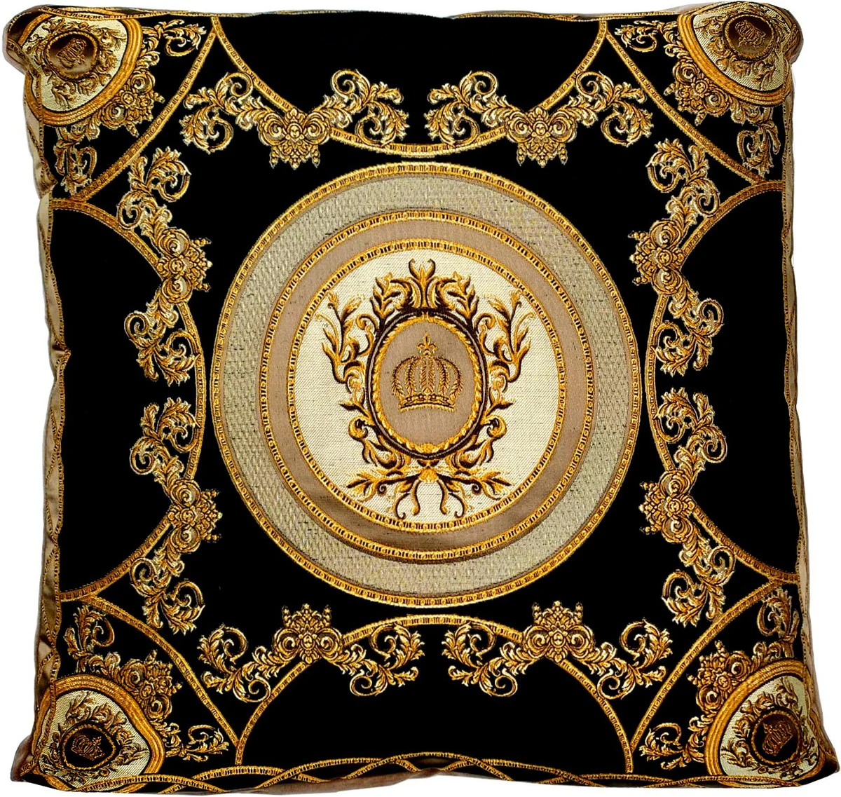Harald Glööckler luxury decorative cushion Pompöös by black / cream / brown / gold - Glööckler cushion - designer decorative cushion - Harald Glööckler designer decorative accessories - luxury quality