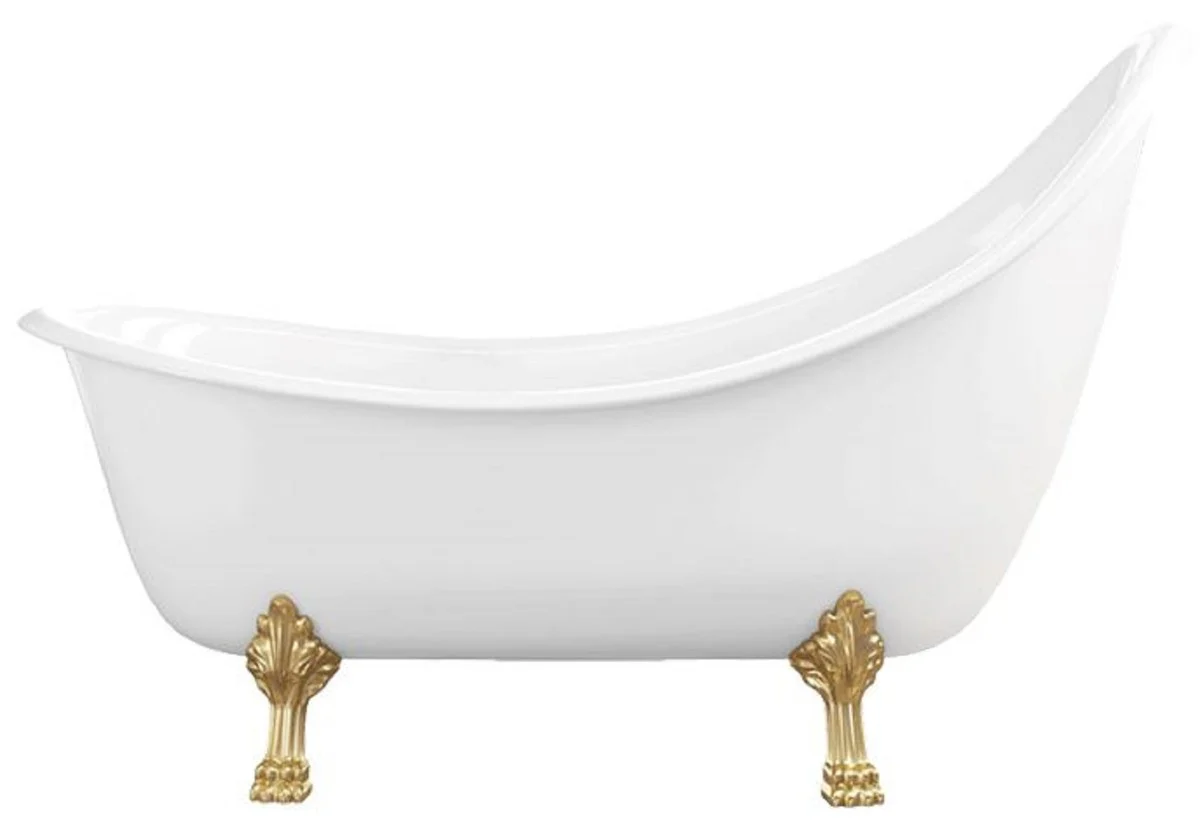 Art Nouveau bathtub white / gold 180 cm - Freestanding retro style bathtub