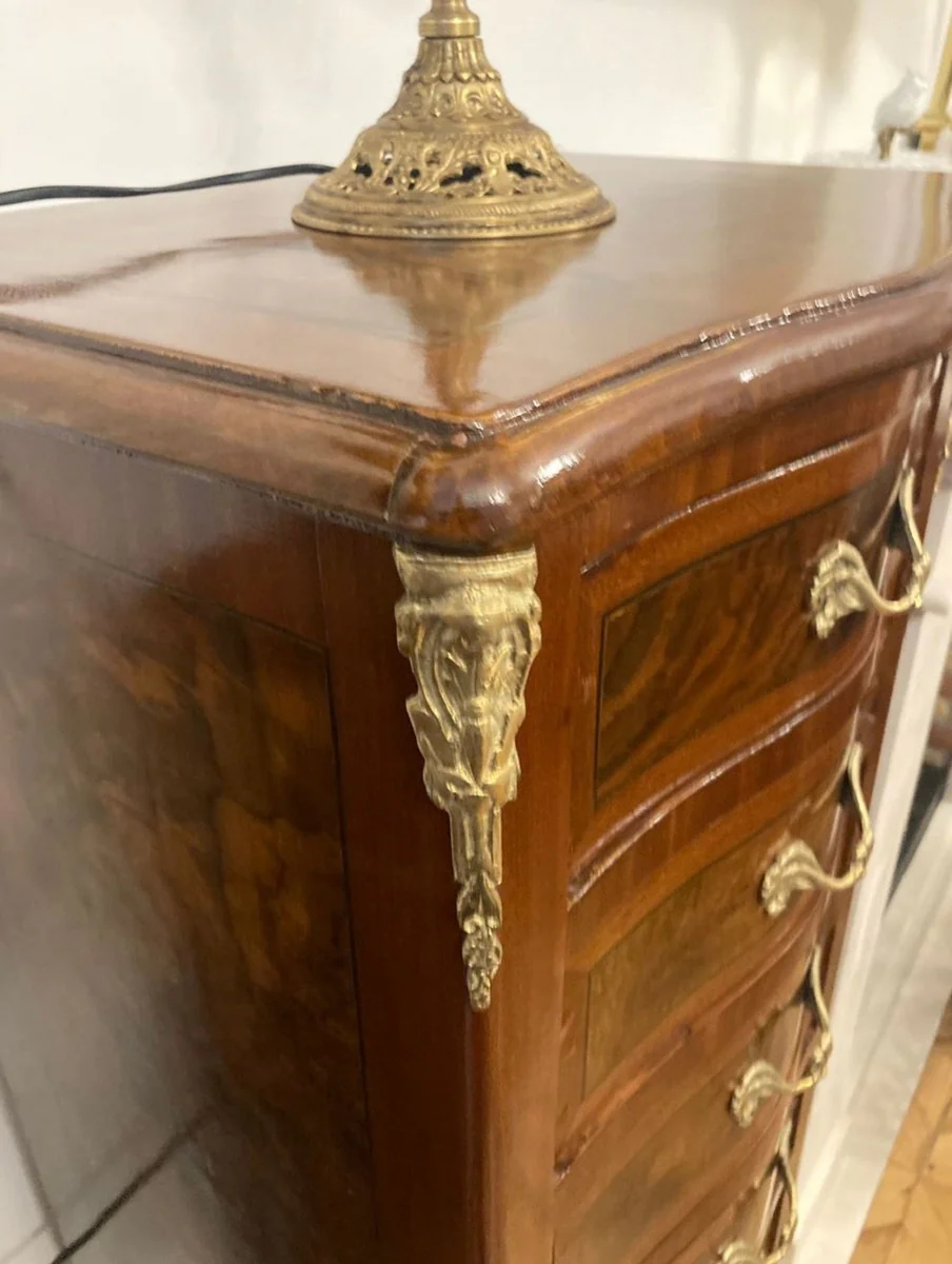 Baroque chest of drawers with 7 drawers brown / gold - handmade solid wood cabinet in baroque style - living room furniture in baroque style - baroque furniture - baroque furnishings