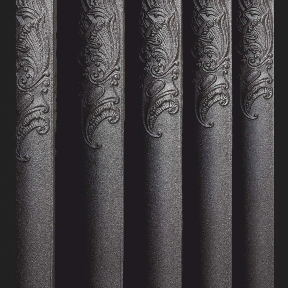 Luxury baroque radiator dark gray / antique brass 60.5 x H. 76 cm - Made in Italy