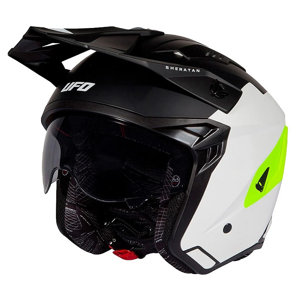 SHERATAN UFO TRIAL HELMET BLACK / WHITE / YELLOW