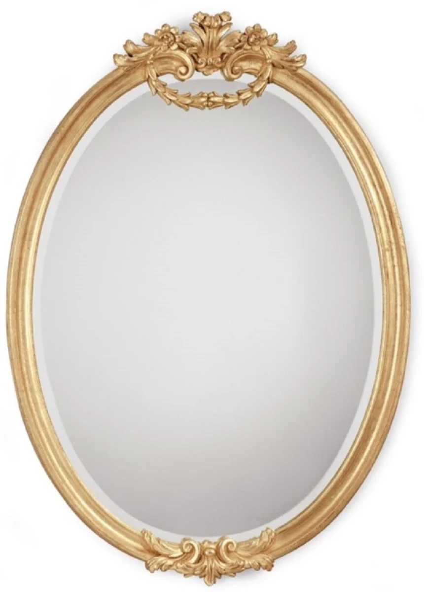 Luxury Baroque Mirror Gold - Oval Italian Baroque Style Wall Mirror - Luxury Furniture in Baroque Style - Magnificent Baroque Furniture - Made in Italy - Luxury Baroque Interior