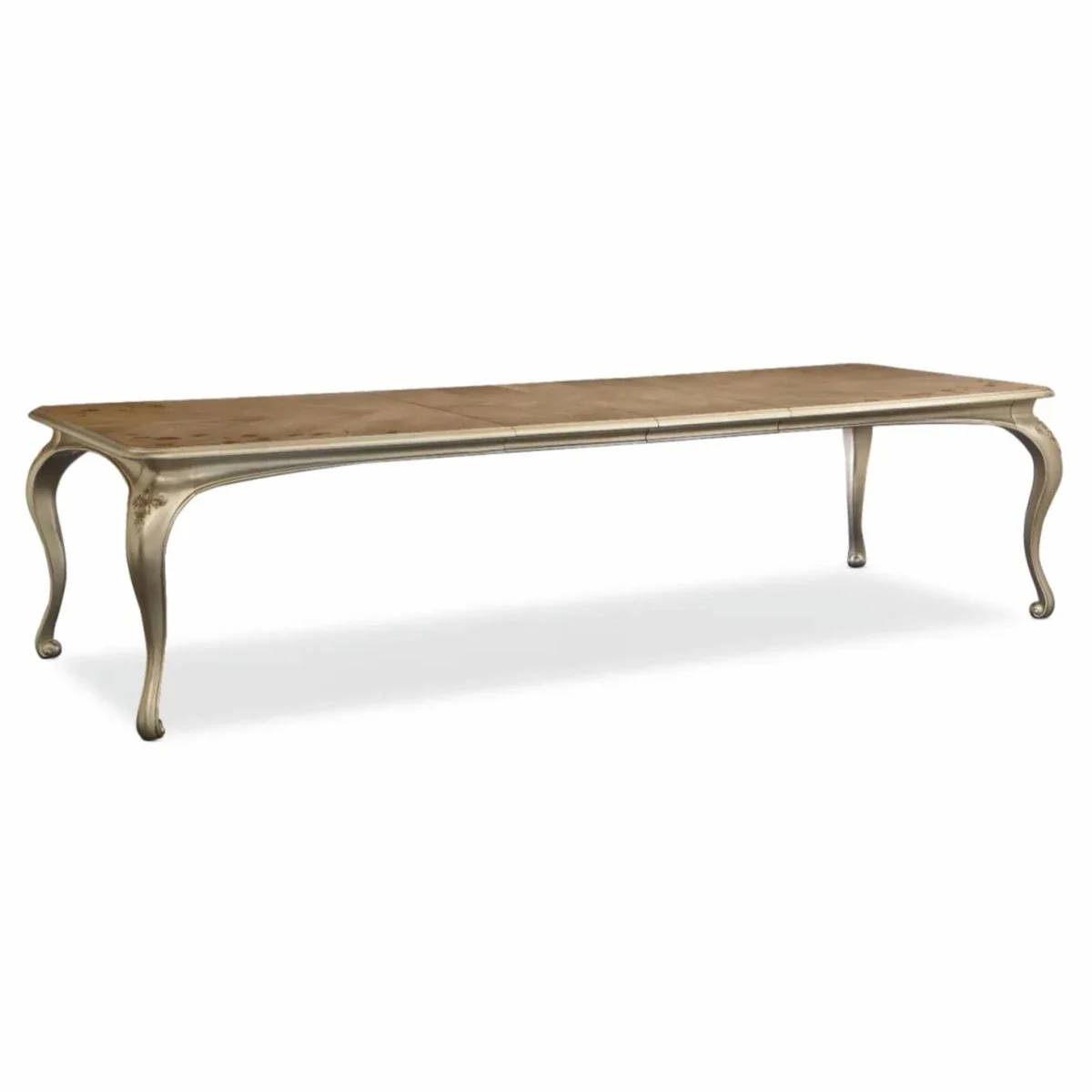 Luxury Baroque dining table brown / champagne gold 213-300 cm - Baroque furniture