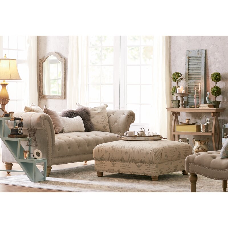 Haley 90.1 Rolleed Arm Chesterfield Sofa