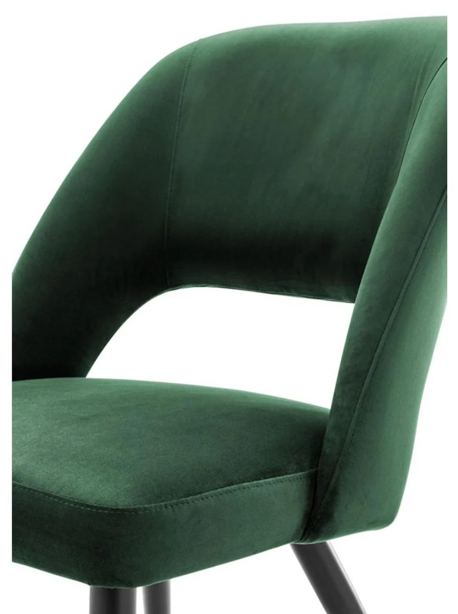 Luxury dining room chair green / black 52 x 58 x H. 85 cm - Luxury dining room furniture