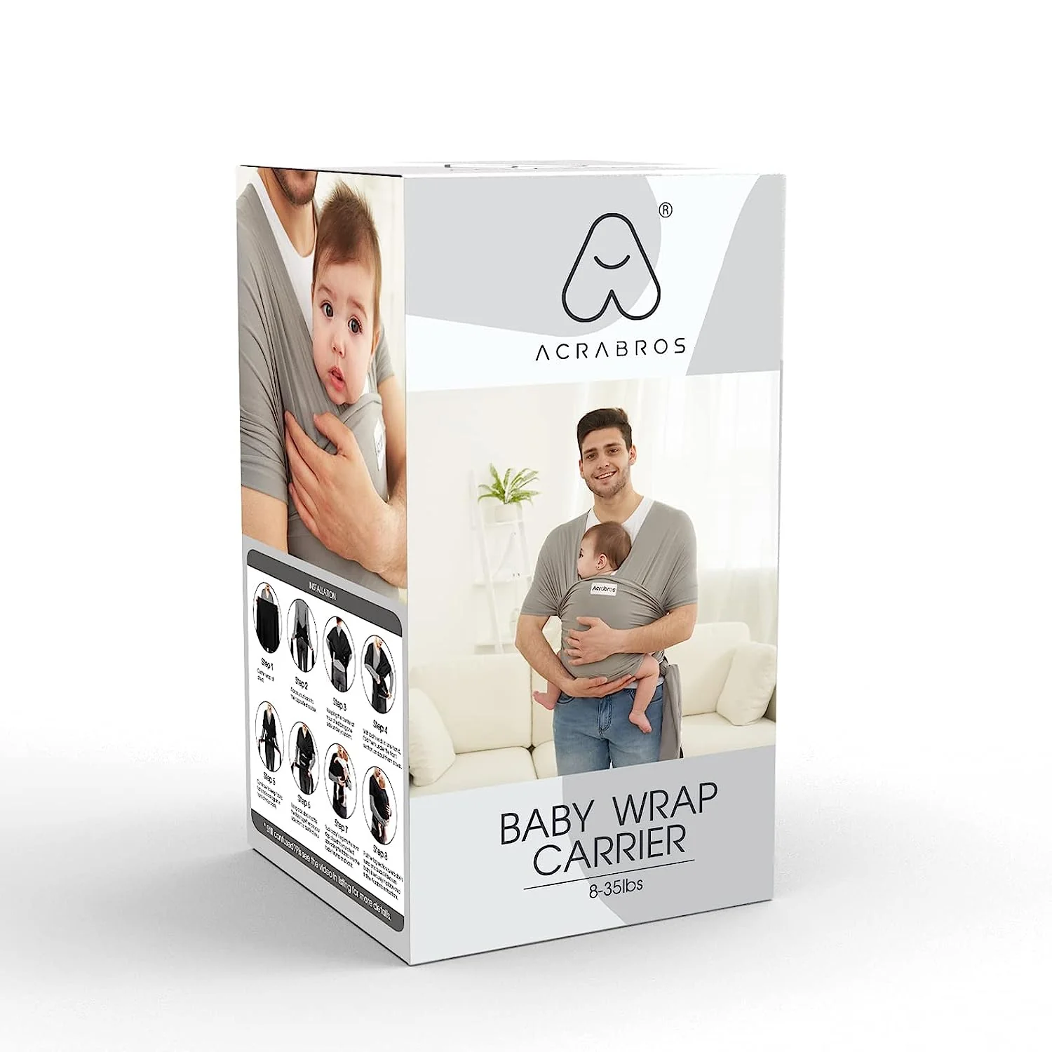 Baby-Wickeltrage, freihändige Babytrage, leicht, atmungsaktiv, weich, perfekt für Neugeborene und Babys, als Duschgeschenk, Schwarz