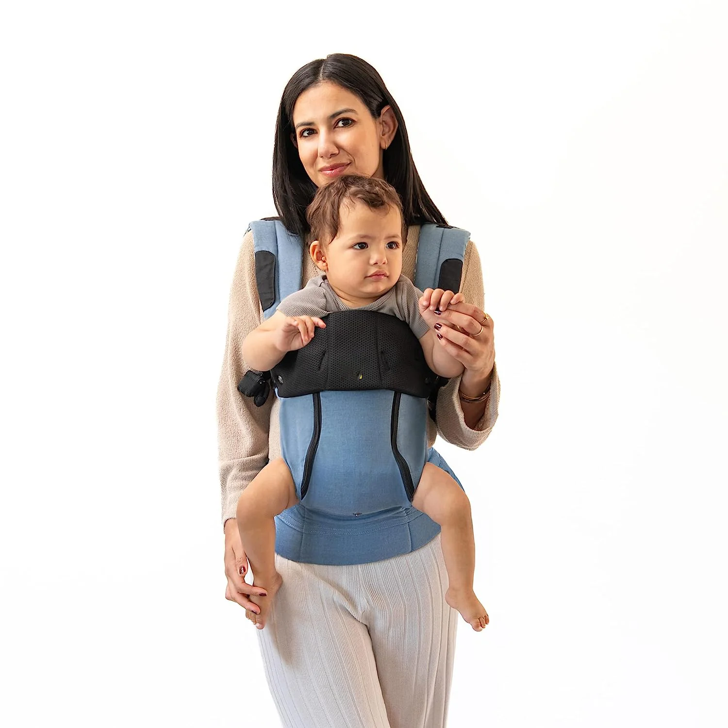 Complete All Seasons Ergonomische 6-in-1-Babytrage für Neugeborene bis Kleinkinder – mit Lordosenstütze – für Kinder von 3–20 kg – 360-Grad-Babytragemöglichkeit – nach innen und außen gerichtet – Stein