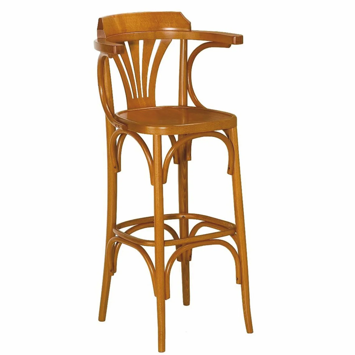 Luxury bar chair with armrests brown H. 112 cm - Bar furniture - Made in Italy