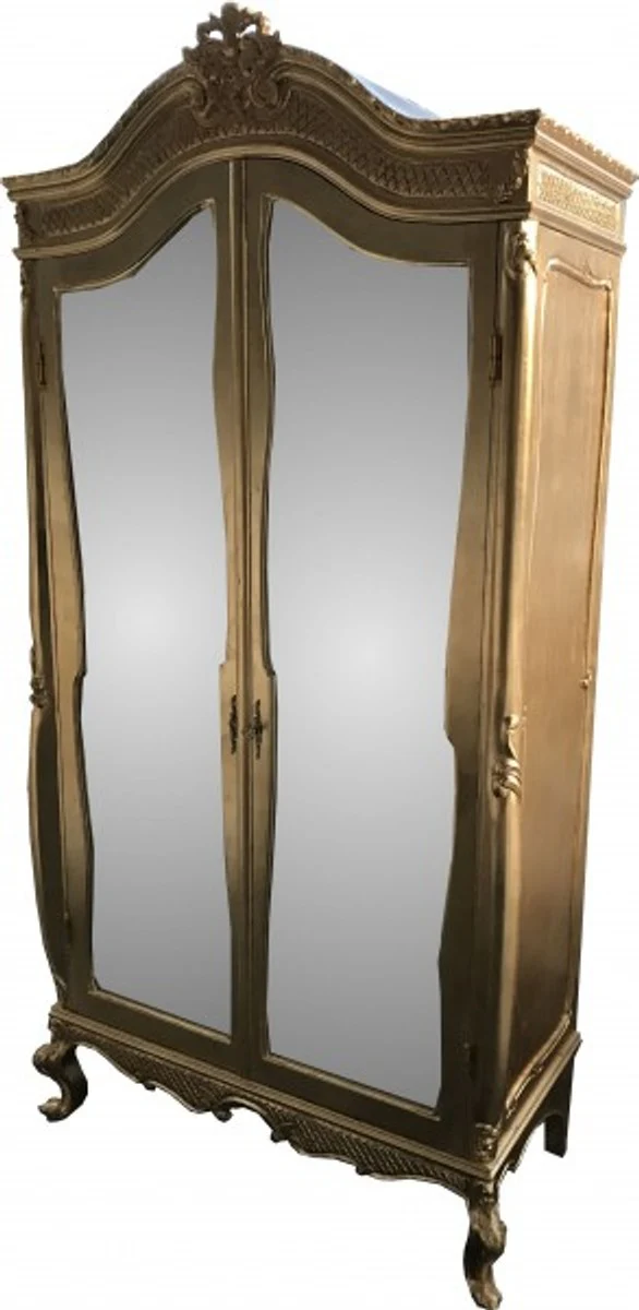 Baroque wardrobe gold W 110 x H 230 cm bedroom cupboard - antique style