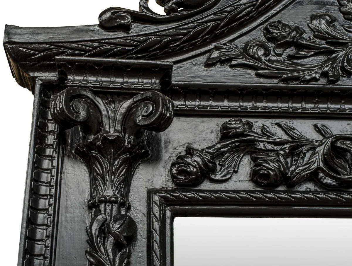 Luxury Baroque Mirror Black - Handcrafted Solid Wood Mirror in Baroque Style - Baroque Furniture - Noble & Magnificent