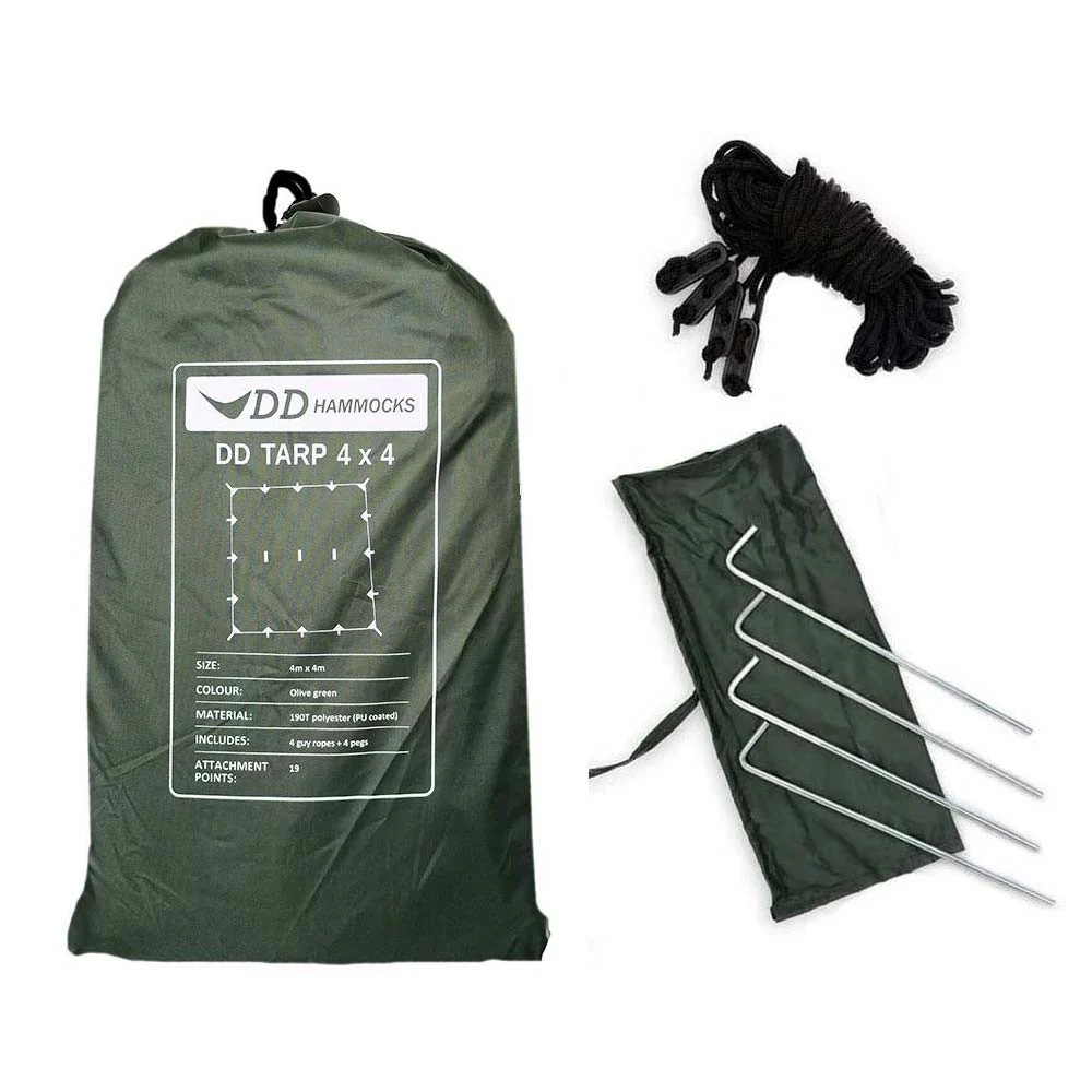 DD Hängematten Tarp 4x4 verde oliva - Toldo Bushcraft