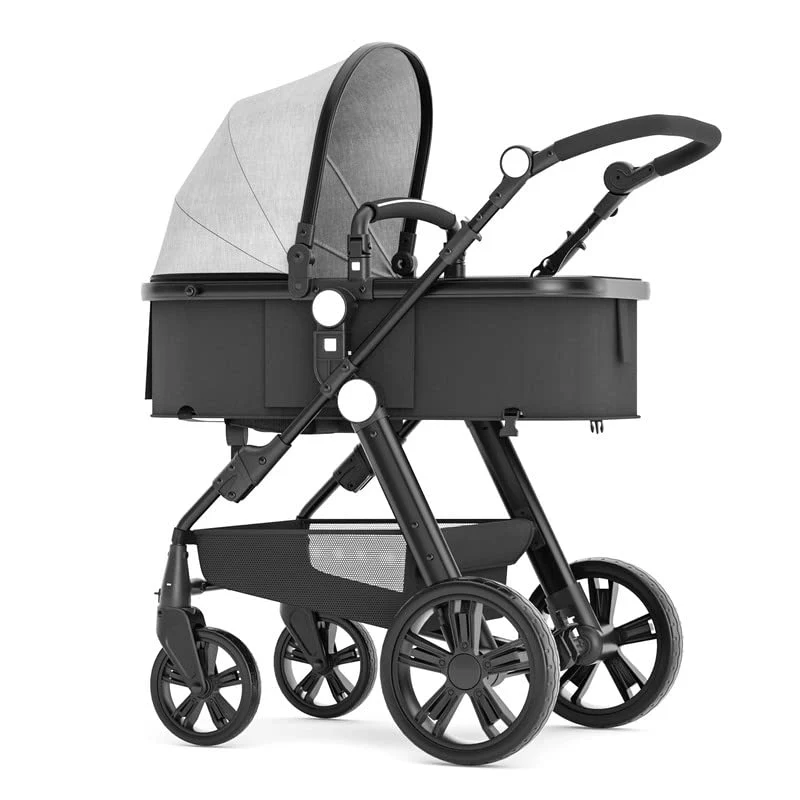 Kinderwagen für Neugeborene, wendbarer Stubenwagen für Kleinkinder, zum luxuriösen Vista-Sitz für Kleinkinder für Jungen und Mädchen, kompakter Einzel-All-Terrain-Kinderwagen, Kinderwagen-Abdeckung, Getränkehalter, Netz …